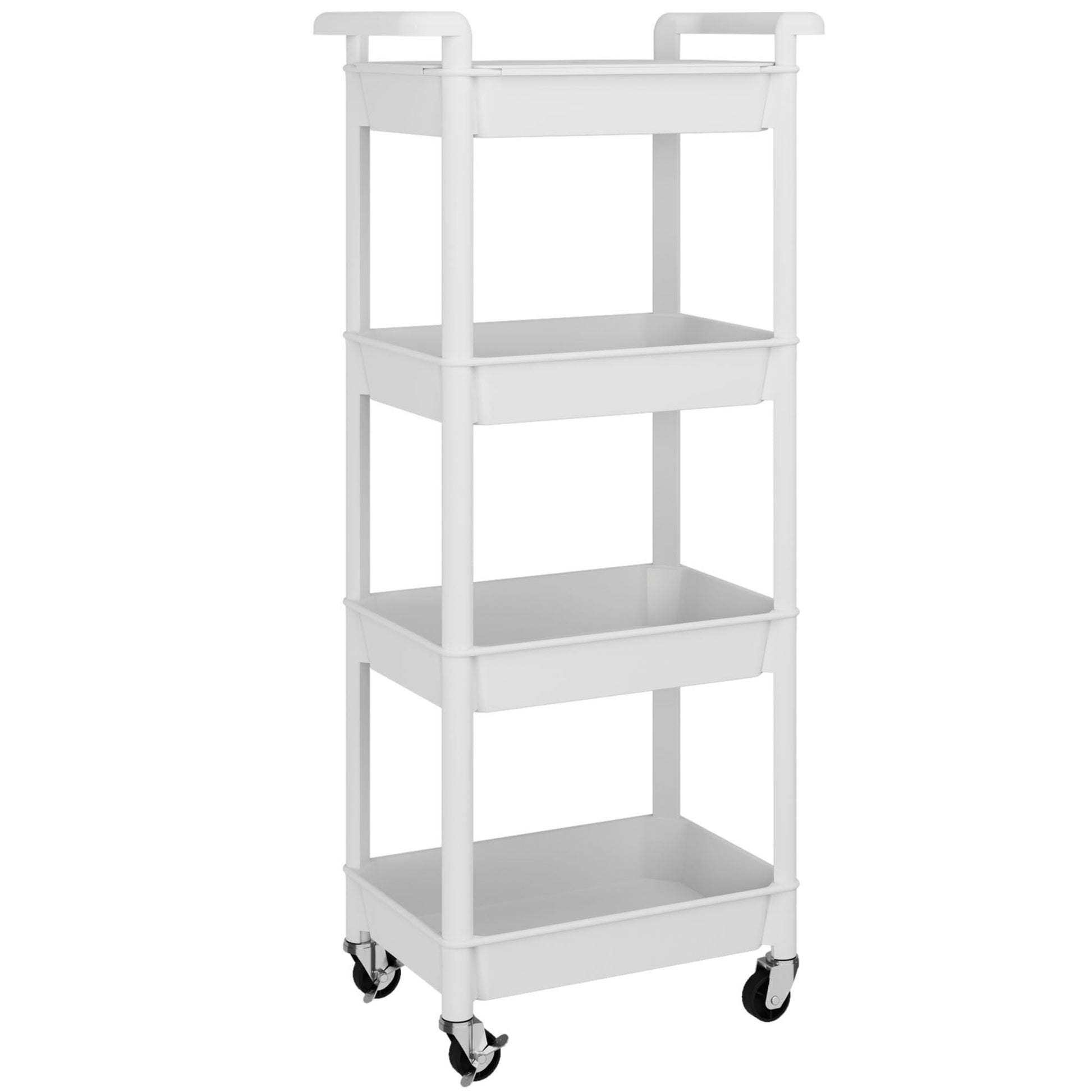 MIOCASA Utility Rolling Cart with Detachable Tray Top, 4-Tier Kitchen Storage Organization, Art