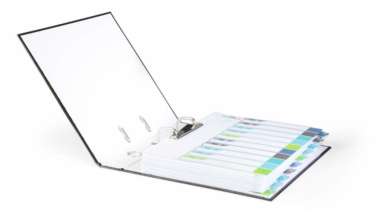 Durable Index Set 1-10 A4+ Portrait, Writable Index Sheet, 100% Recyclable, Multi-Coloured