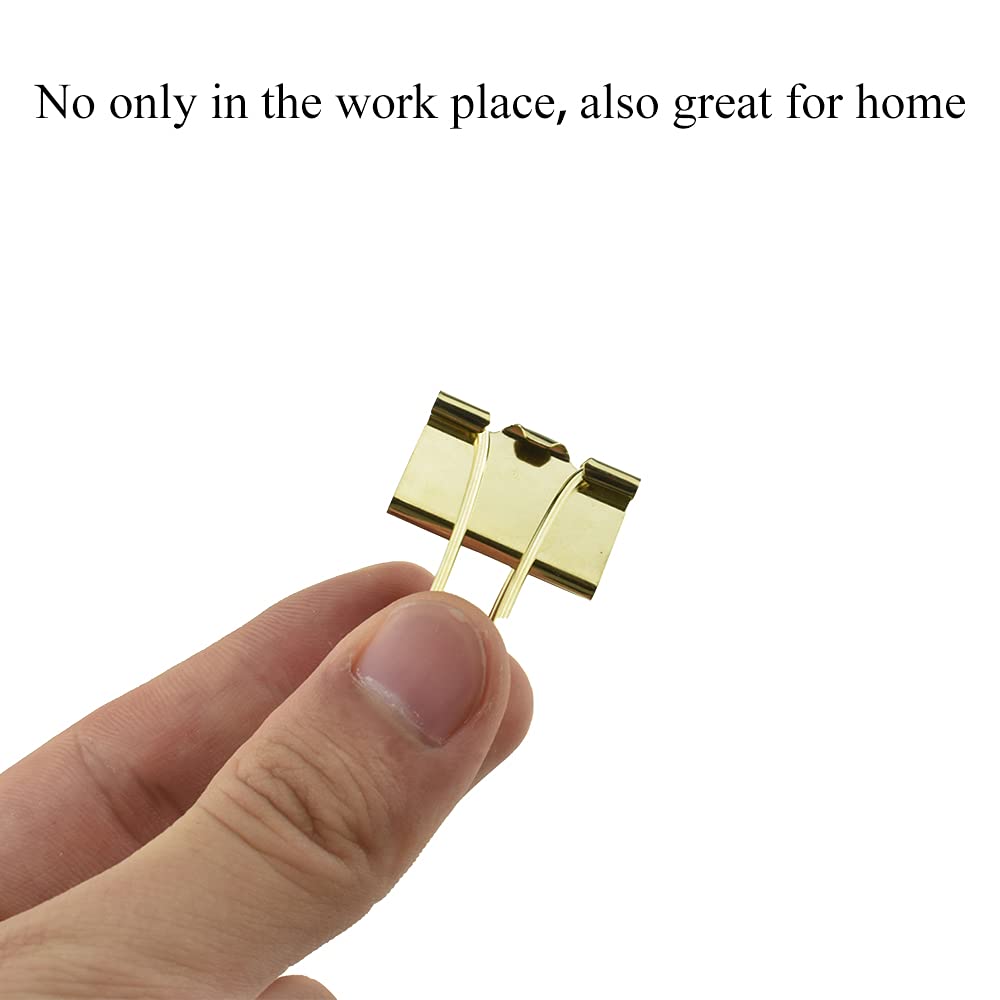 HAHIYO Binder Clips Paper Clamps Spring Steel Sturdy 0.98 inches Width 0.31 Inch Capacity No Sharp