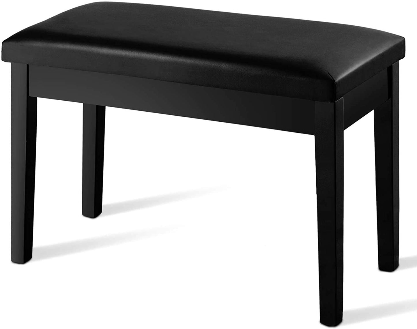 GOFLAME Duet Piano Bench, Black, PU Leather, Solid Wood Construction, Hidden Music Storage, 360 lbs