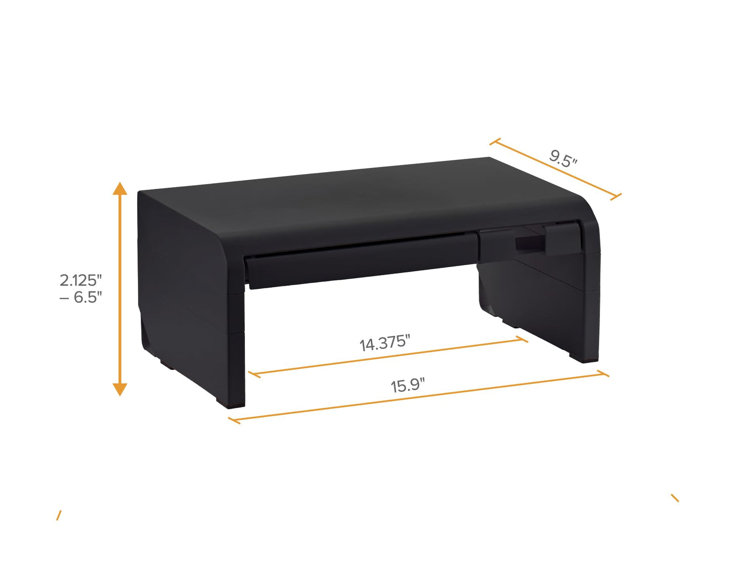 Bostitch Konnect Adjustable Monitor Riser with Drawer & Cell Phone Holder, Laptop Stand for Desk, 4