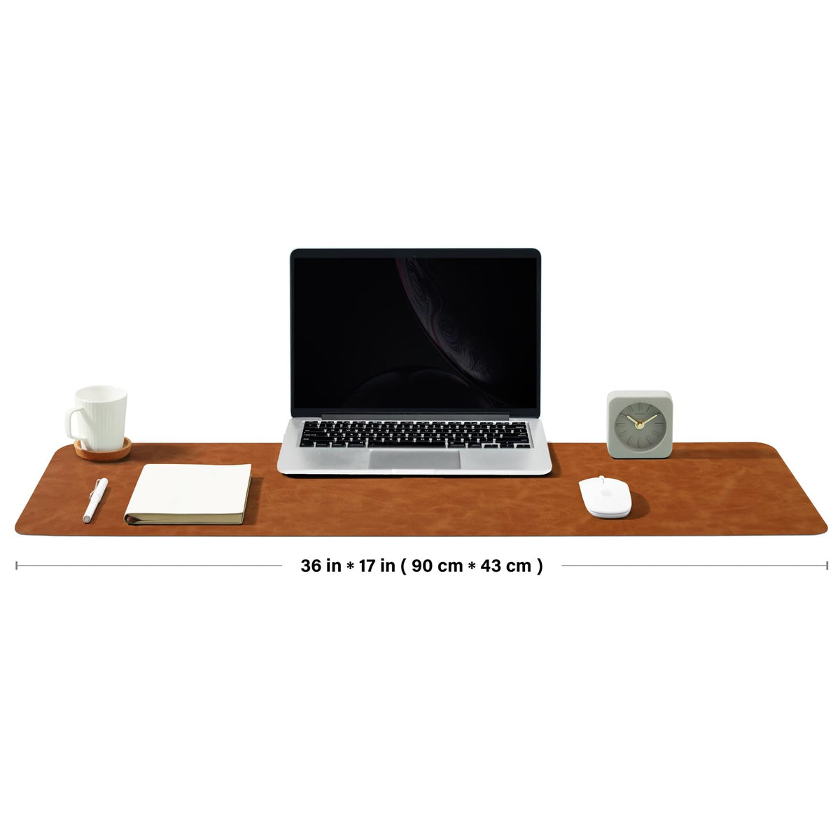 Distressed Leather Desk Mat - Non-Slip PU Desk Pad for Office and Home - Desk Organization and
