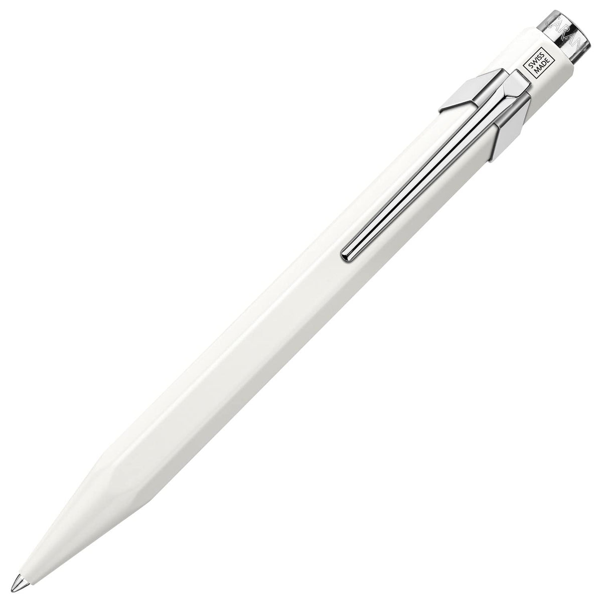 CARAN D'ACHE NF0846-502 Caran d'Ache Ballpoint Pen, Water Based, Matte White, Slim Pack, Genuine