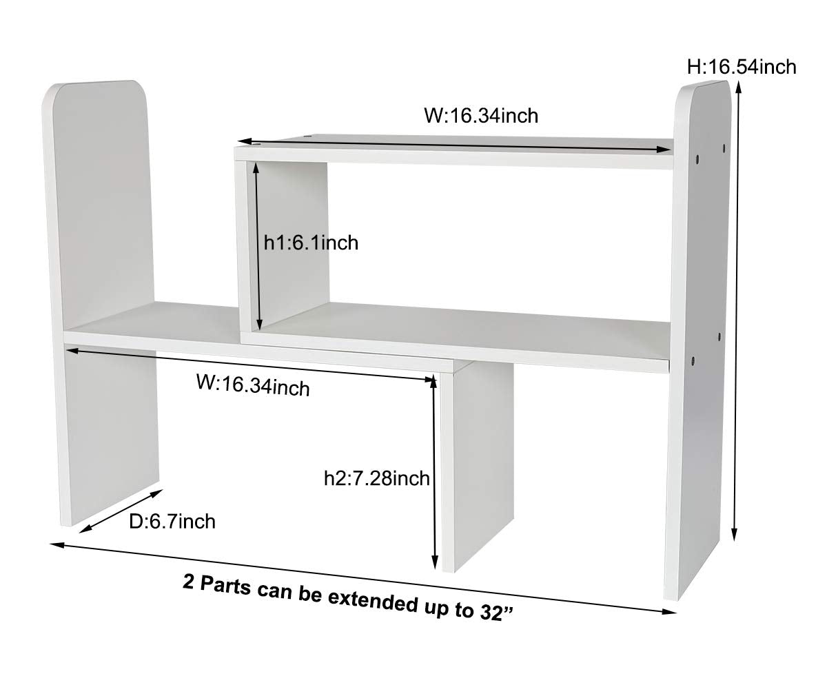 PAG-Mass Desktop Bookshelf Freestanding Wooden Countertop Bookcase Accessories Organizer Display