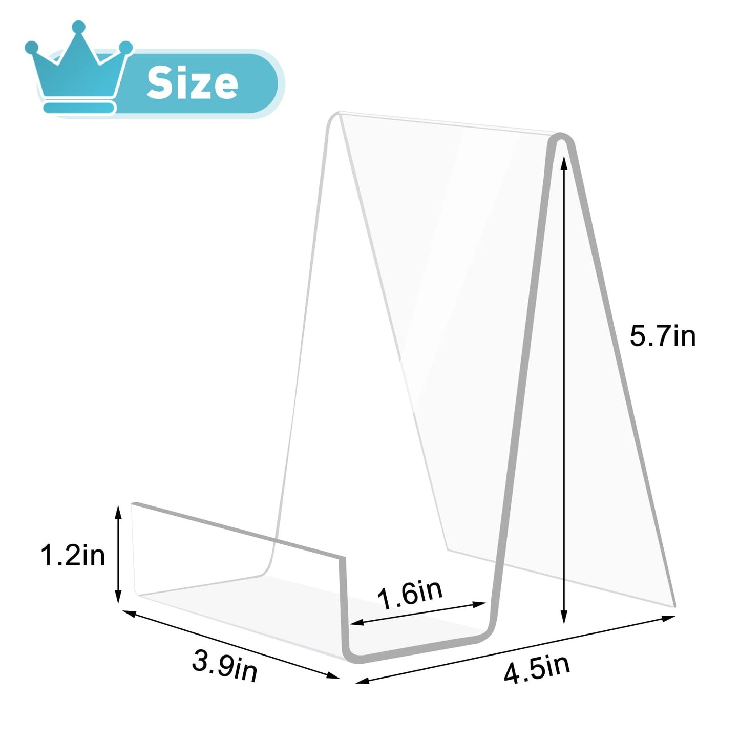 trophable 6 Pack Acrylic Book Stand Thickened Clear Book