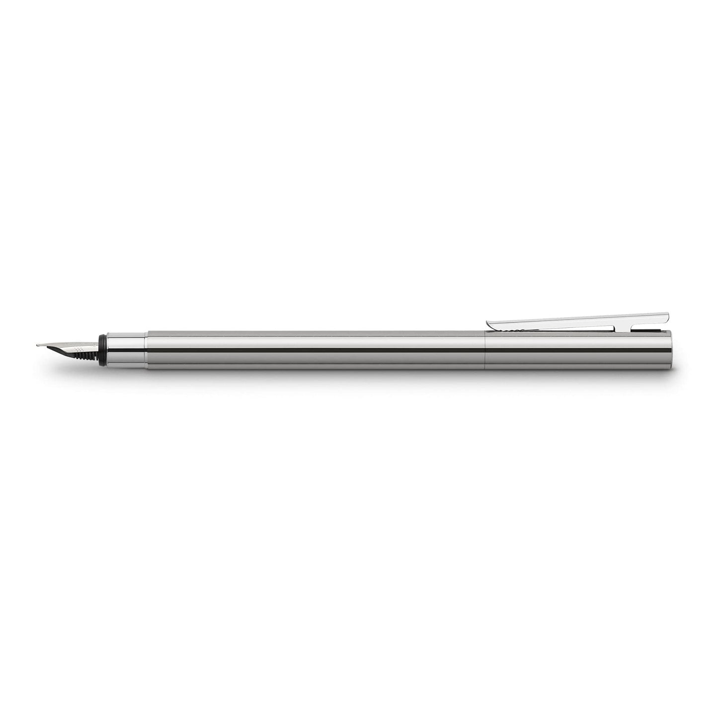 Faber-Castell Neo Slim 342002 Fountain Pen Stainless Steel Nib Width EF Shiny Silver