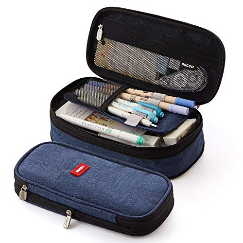 iSuperb Foldable Pencil Case Zipper Big Capacity Aesthetic Canvas Pencil Pouch Compartments