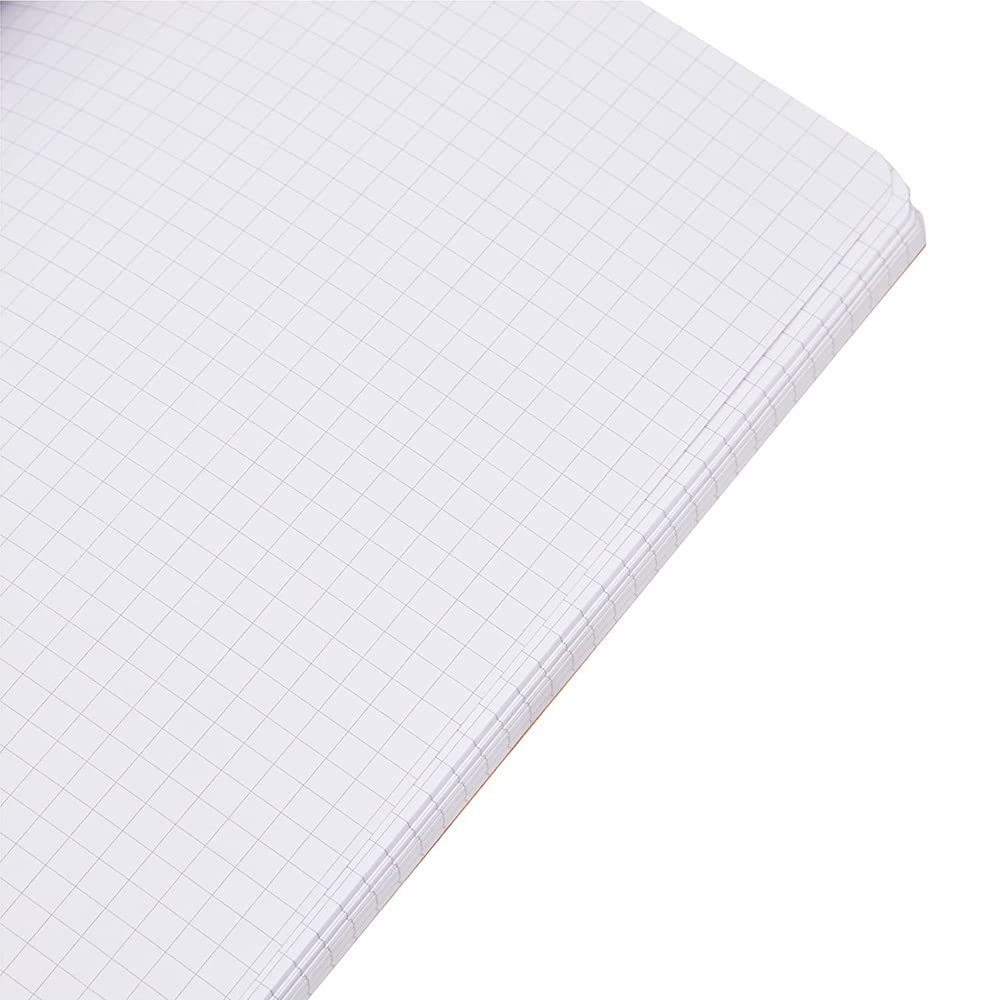 RHODIA 119208C - Flexible Notebook Cloth Back Composition Book Orange - A5 - Small Squares - 160