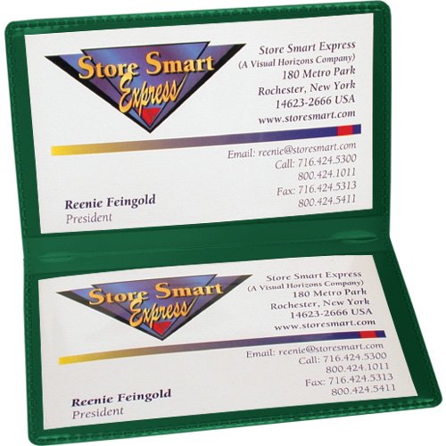 StoreSMART - Green Folding Business Card Holders - 25 Pack - Polypropylene Plastic (RPP2915G-25)