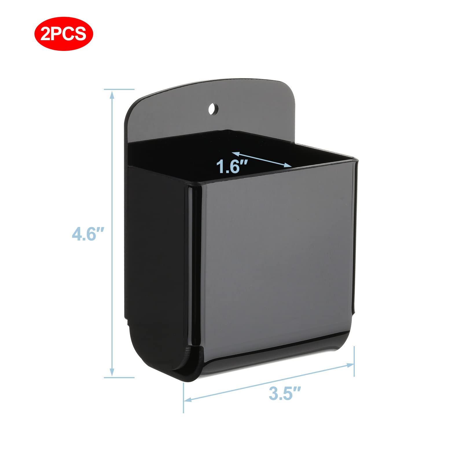 Cosmos Pack of 2 Acrylic Remote Control Holder Adhesive Wall Mount Phone Holder Wall Mount