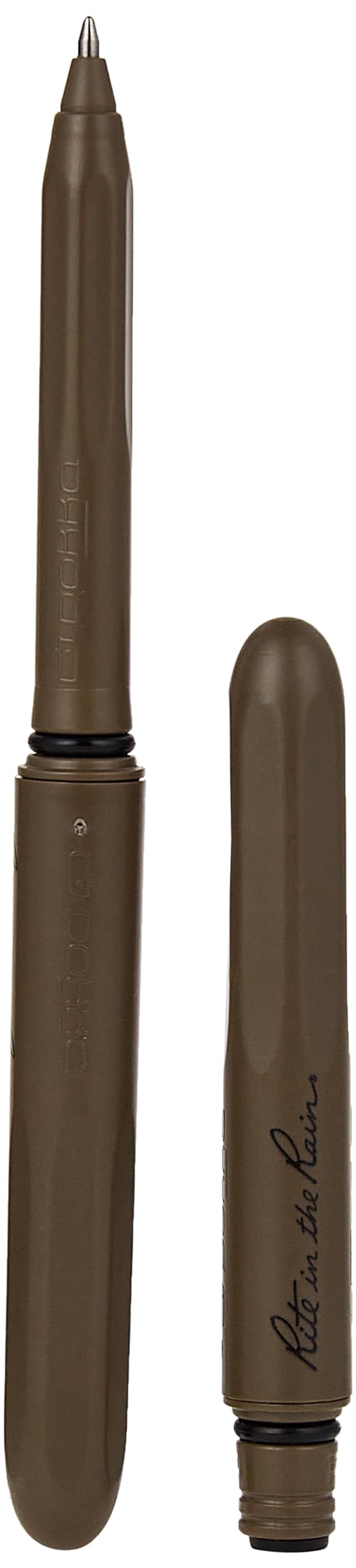 Rite in the Rain All-Weather EDC Pen, Flat Dark Earth Pokka 2-Pack, Black 0.8mm Ink, Fine Point