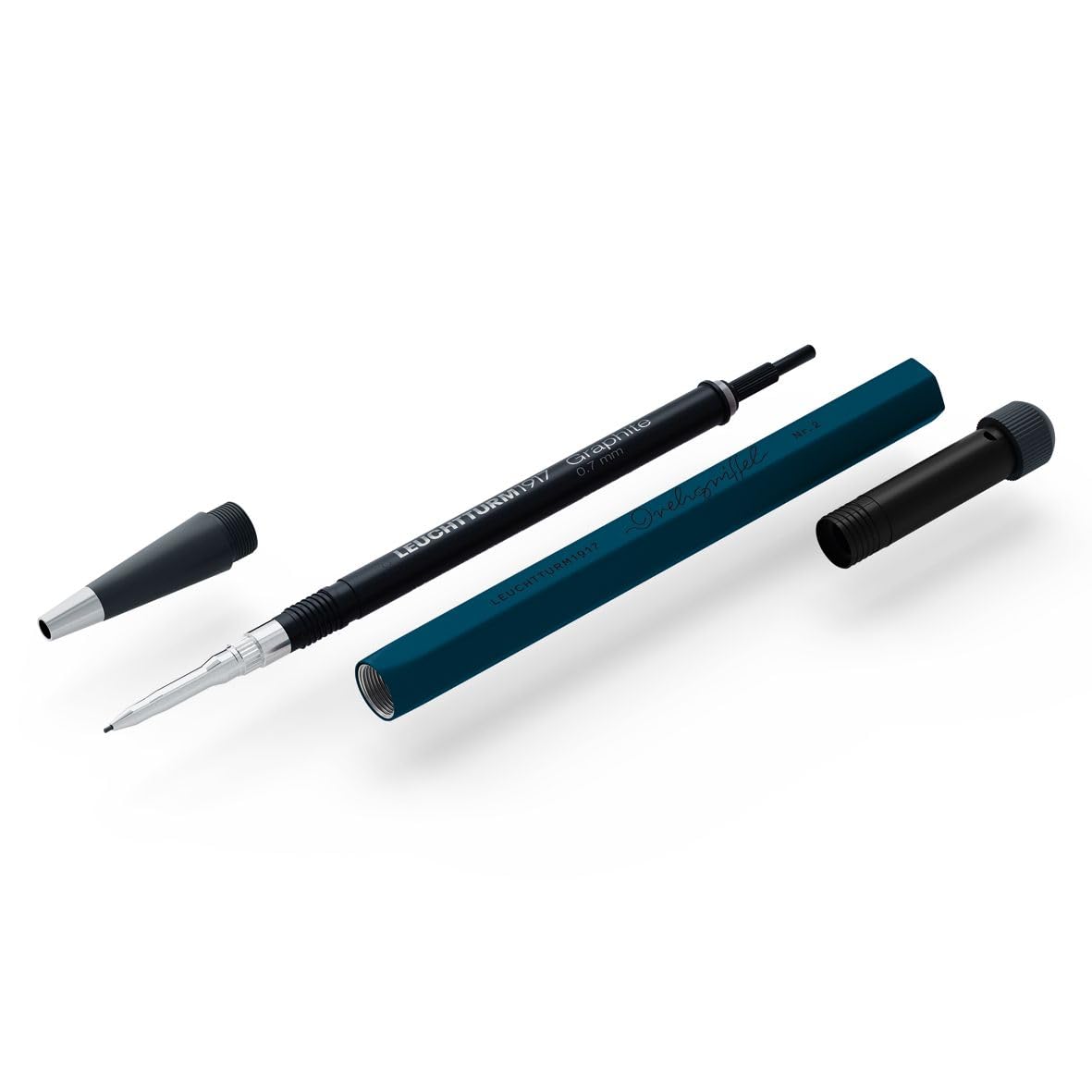 LEUCHTTURM1917 372222 Twist Pen No. 2, Pencil with Twist Mechanism, Aluminum, Steel, Design