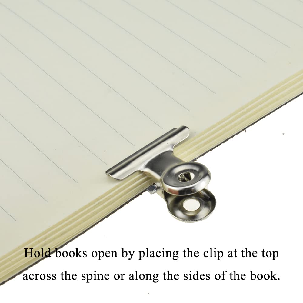 HAHIYO 0.87inch Silver Bulldog Clips Metal File Hinge Binder Clips Clamps Save Space Strong Spring