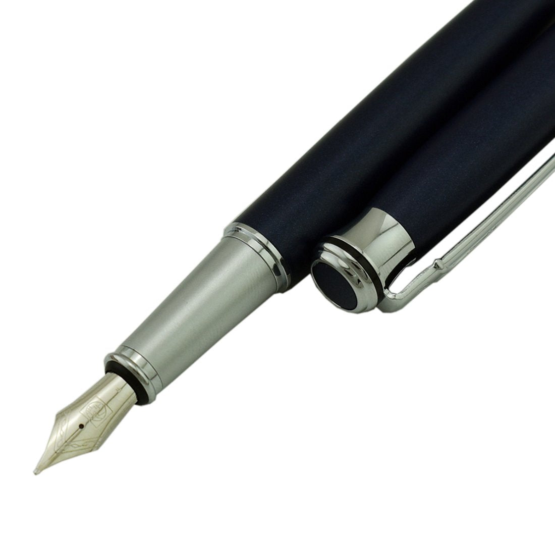 Lanxivi Picasso 903 Fountain Pen Matte Blue Purple Fine Nib Sweden Flower King on Top with Pen Box