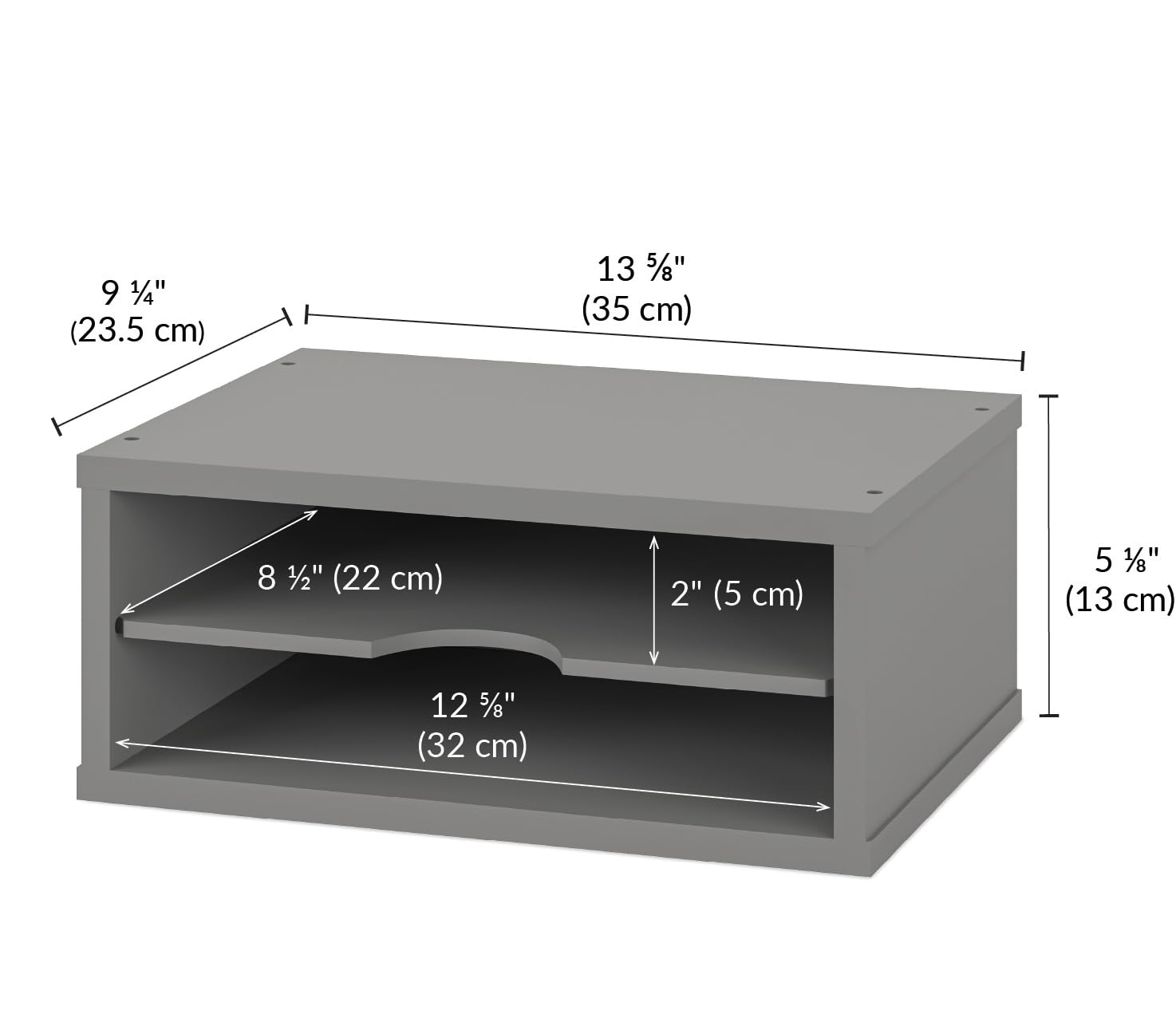 Ballucci File Organizer, 2-Tier Document Paper Sorter, Stackable Wood Desk Organizer Mail Holder