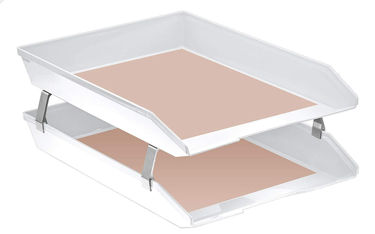 Acrimet Facility 2 Tier Letter Tray, Front Load, Letter Size/A4, Desktop File Organizer, Plastic