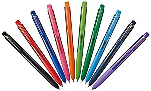 Uni-ball Signo RT1 Retractable Gel Ink Pen, Medium Point 0.5mm, Rubber Grip, UMN-155-05, 10 Color