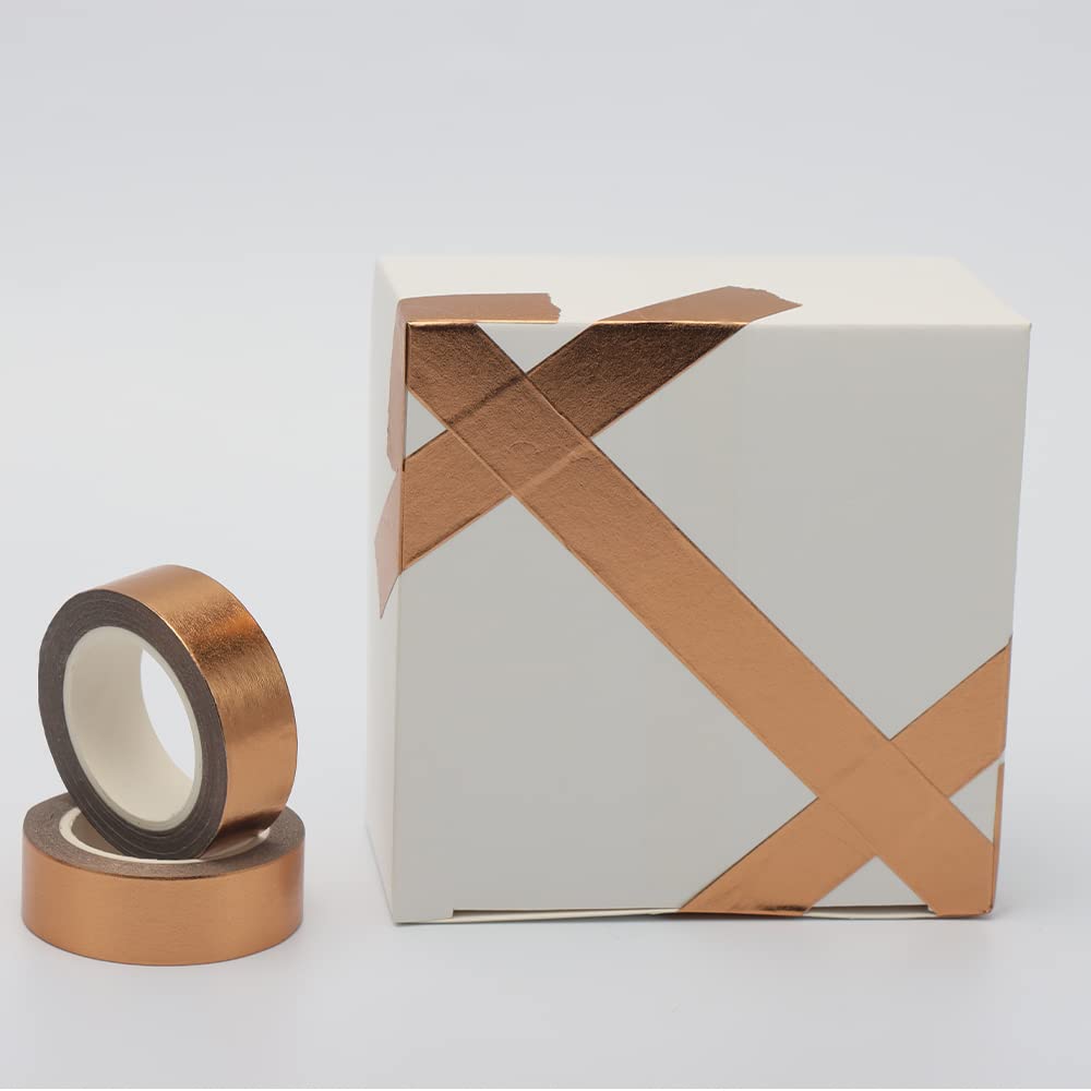 NatSumeBasics 2 Bronze Foil Washi Tapes Brass Metallic Craft Masking Tape