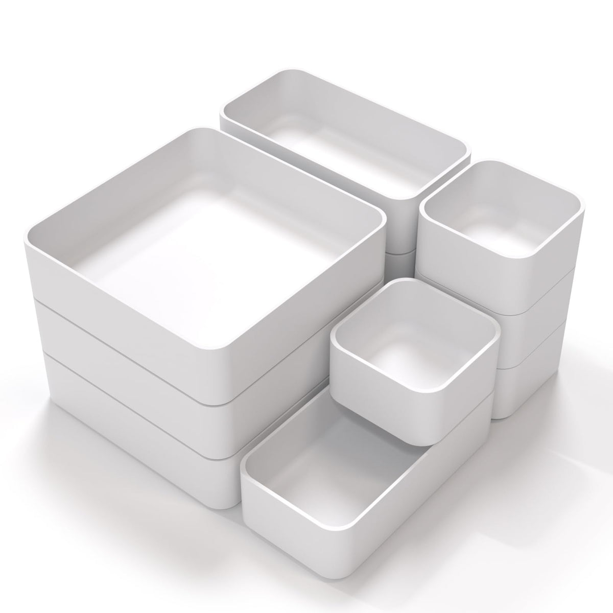 CHANCETSUI 11-Piece Stackable Drawer Organizer Set, Multi-size Desk Drawer Organizer Trays Vanity
