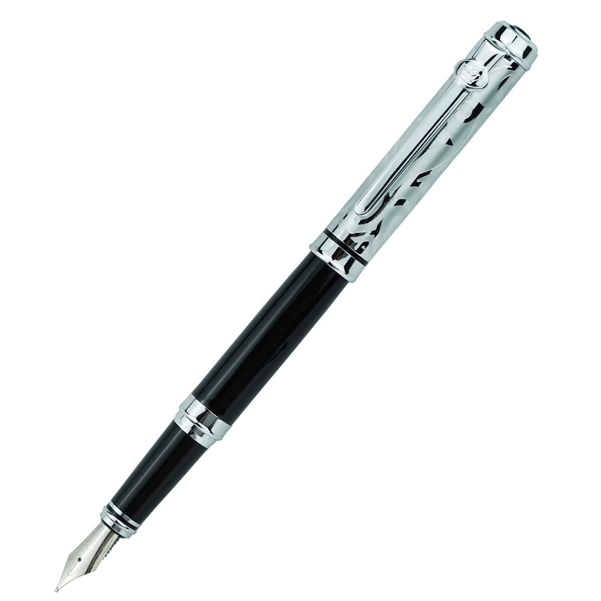 erofa Duke Sapphire Fountain Pen Iridium Medium Nib with Original Gift Box - Electroplated