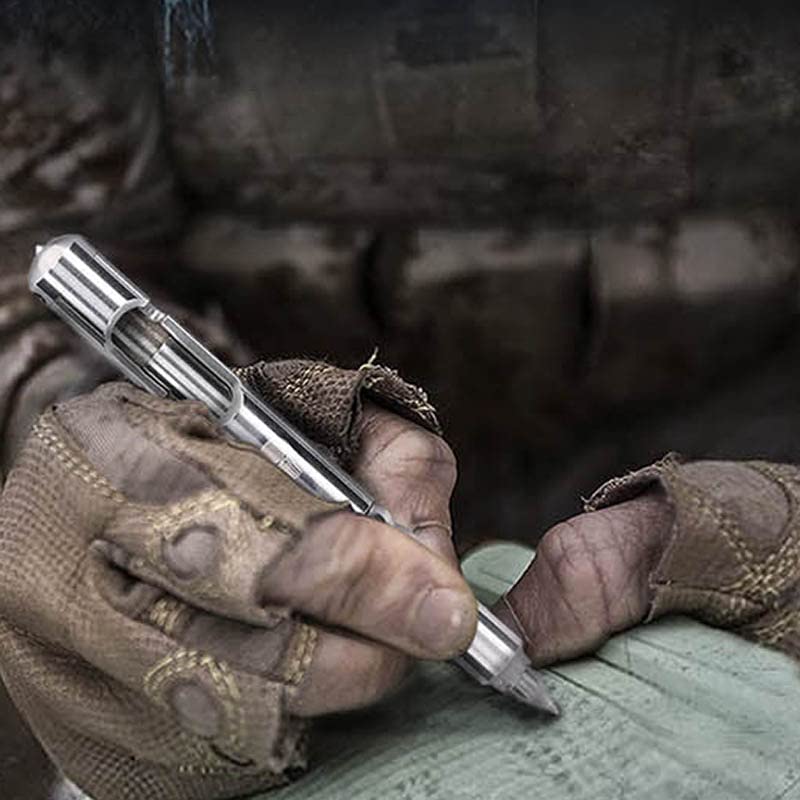 Cool Hand 5.1'' Bolt Action Tactical Pen, Cannon Style Stylus,USA Flag Logo
