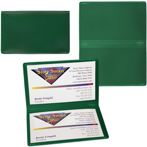 StoreSMART - Green Folding Business Card Holders - 25 Pack - Polypropylene Plastic (RPP2915G-25)