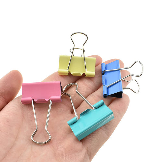 HAHIYO Binder Clips Paper Clamps Spring Steel Sturdy Medium 1.26 inches Width 0.39 Inch Capacity No