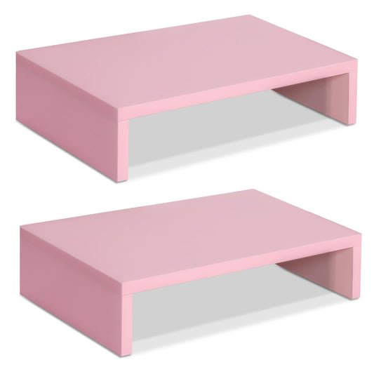 TEAMIX Pink Monitor Stand Riser - 2 PackS, Wood