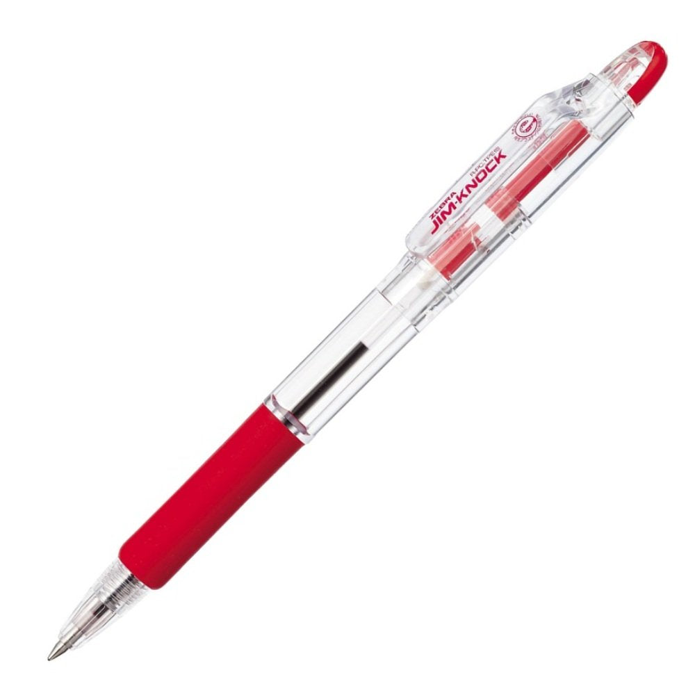 Zebra B-KRB-100-R Oil-Based Ballpoint Pen, Gym Knock, 0.03 inches (0.7 mm), Red, 10 Pieces