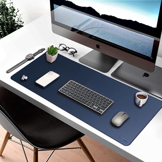 V-CUBE Designs Desk Mat|75X40cm|2.4mm Thick(Padded)|Premium Vegan Leather Laptop Mat/Extended Mouse