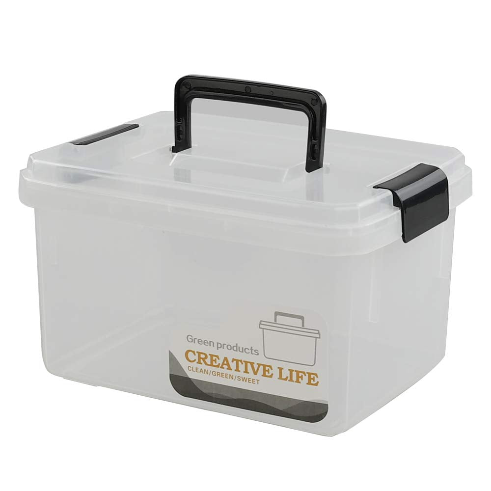 Nicesh 4.5 L Plastic Storage Box, Clear Latch Box, 4-Pack