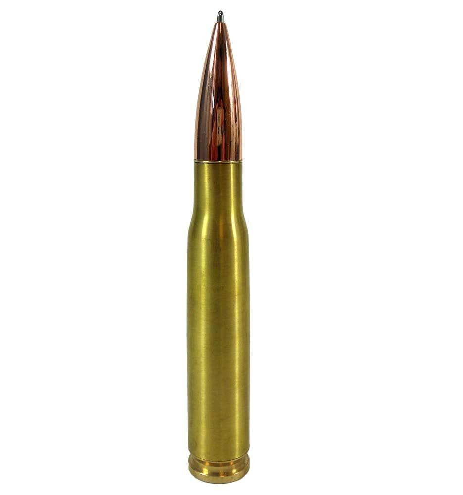 Caliber Gourmet 50 Caliber Bullet Twist Tactical Pen, Gold Plated, Realistic Refillable 50 Cal
