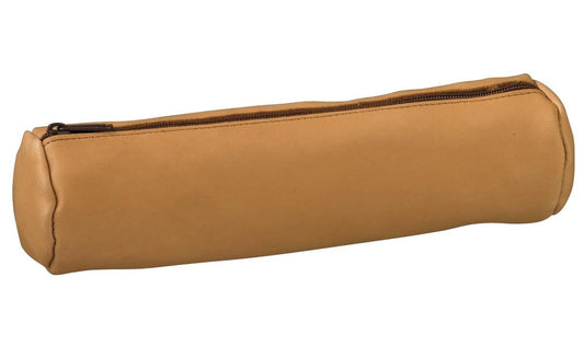 Hamelin Leather Pencil Case cuir naturel beige Forme ronde