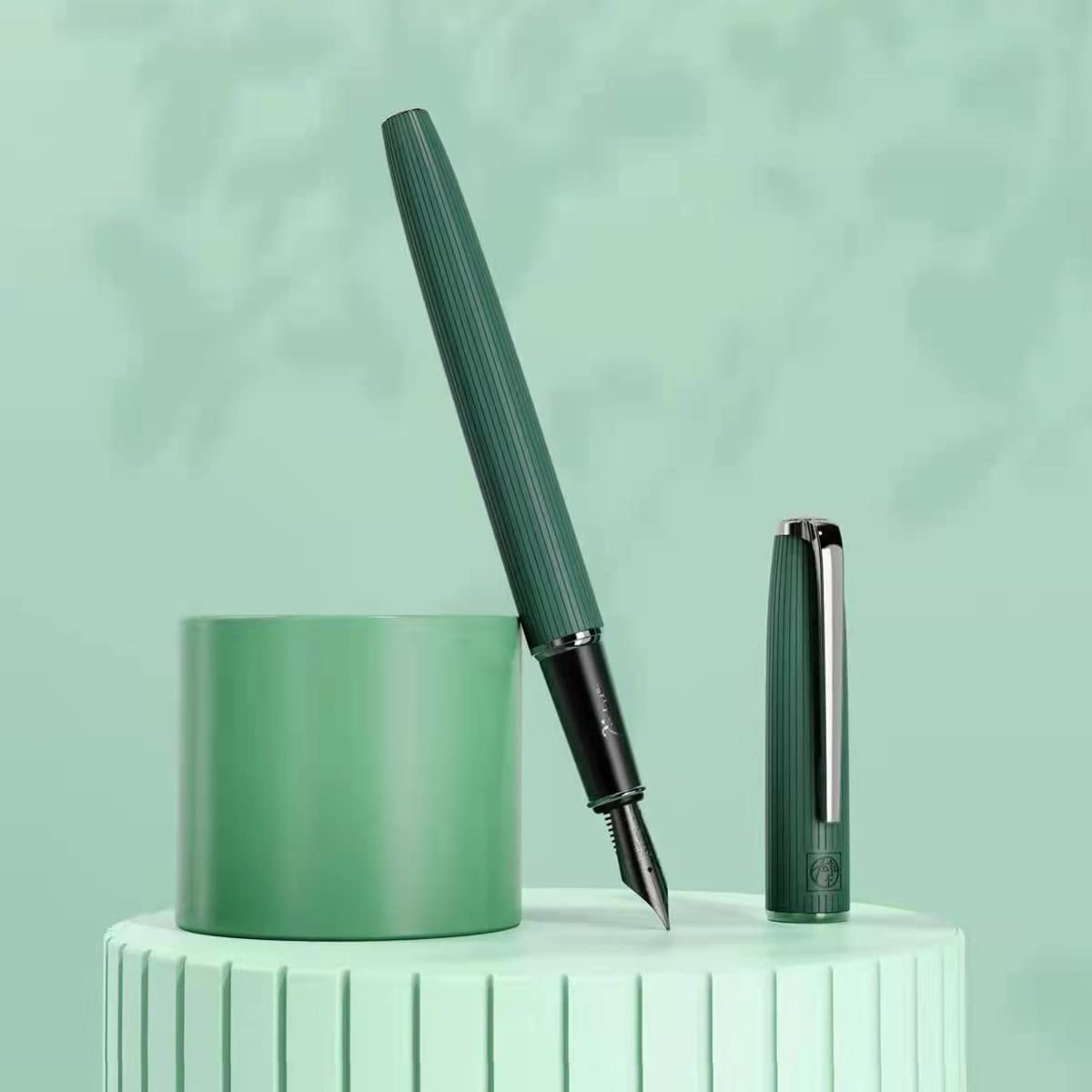 erofa Picasso 916 Green Strips Fountain Pen with Box Writing Pen Set Extra Fine Nib Office Business