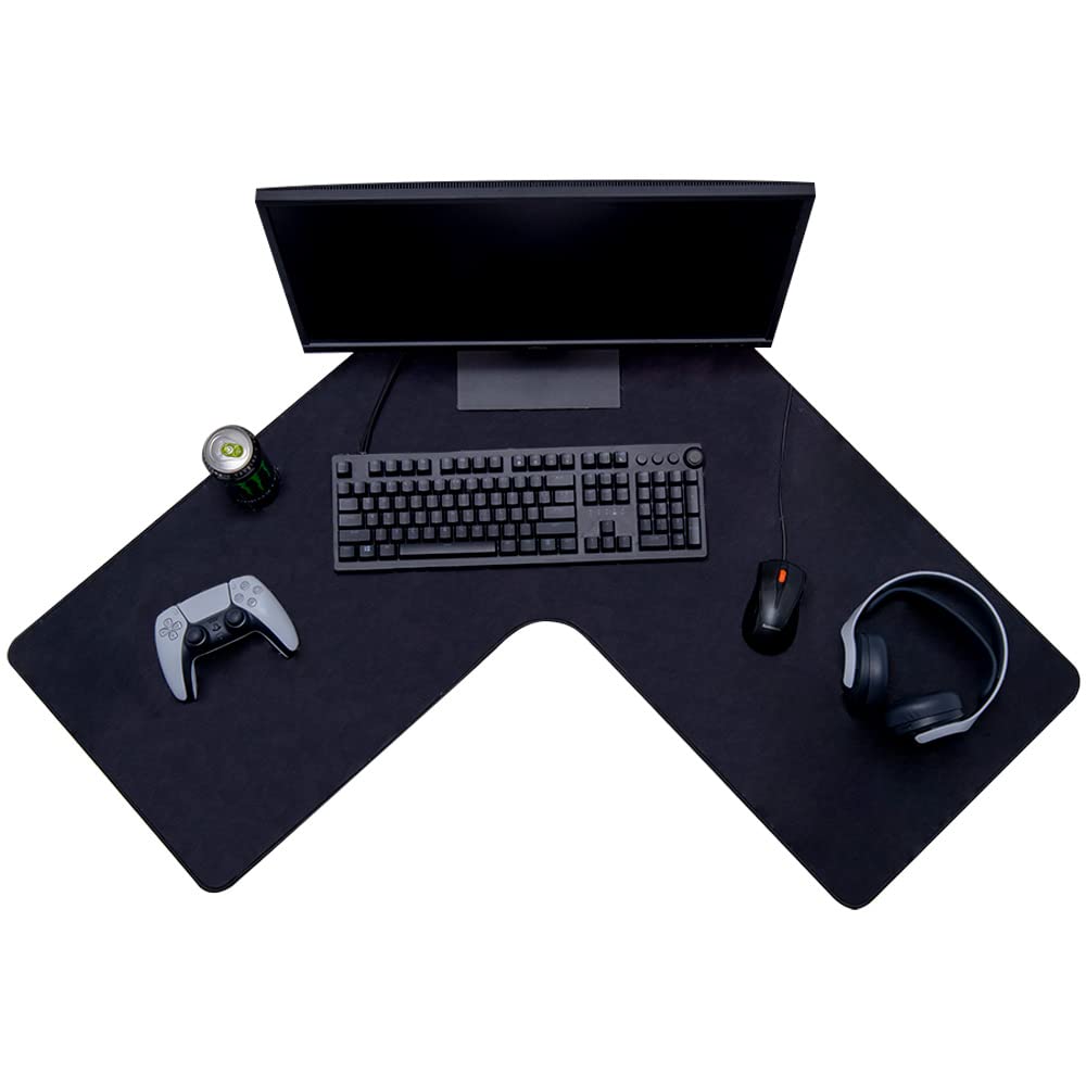 Con-Tact Brand XL Gaming Mouse Pad | Corner Desk Stitched Edges Extended Mousepad | Non-Slip Water