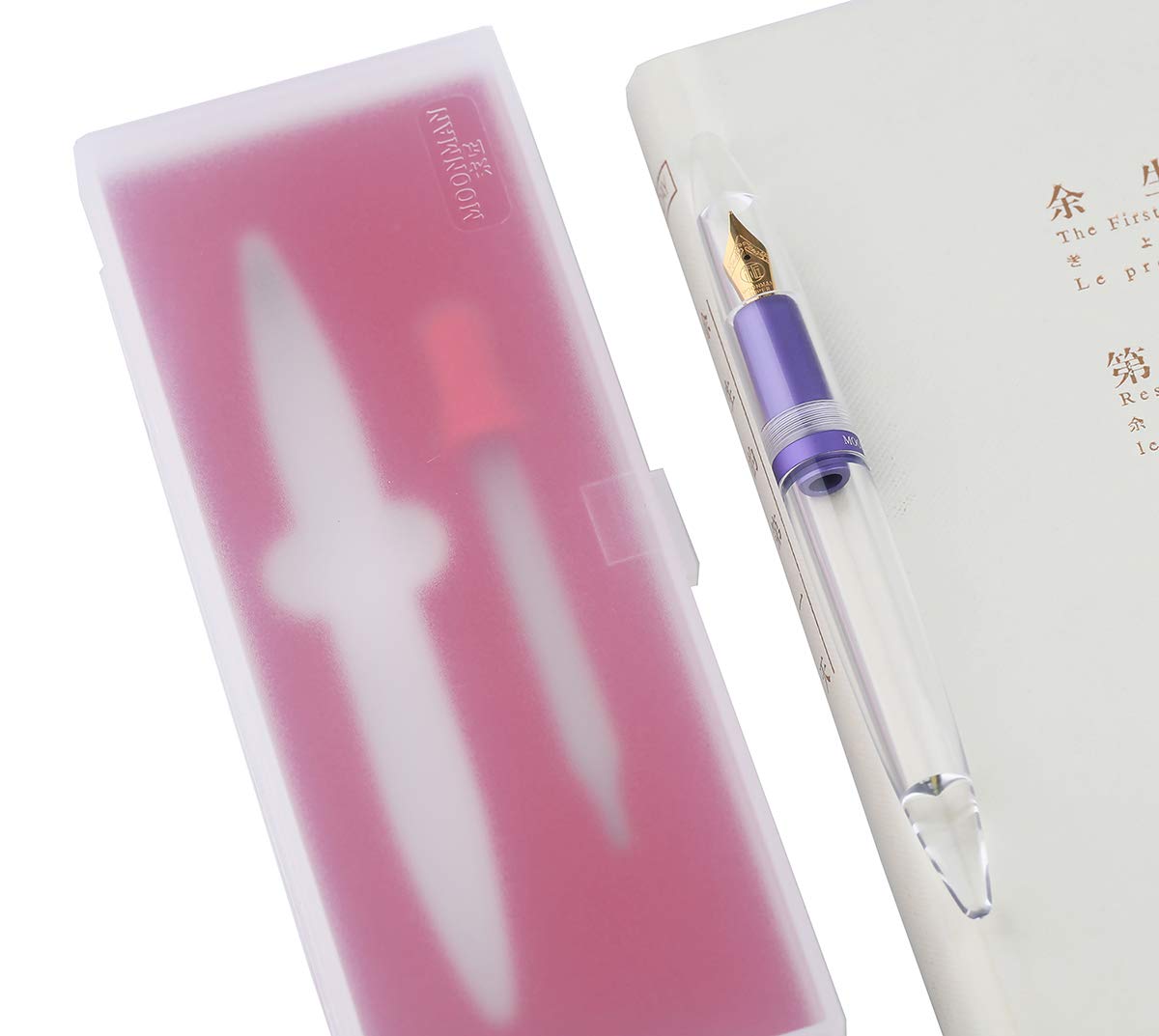erofa MAJOHN M2 Fountain Pen Metallic Purple Transparent Eye Dropper Filling Large-Capacity Ink