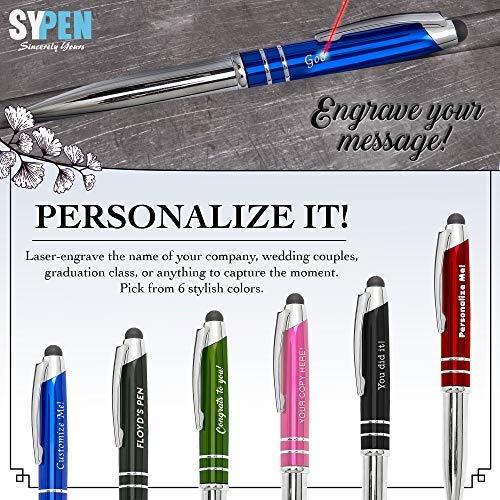 Personalized Pen, 3-in-1 Ballpoint Pen, Touch Screen Pen Stylus, & Flashlight- Customized for Men