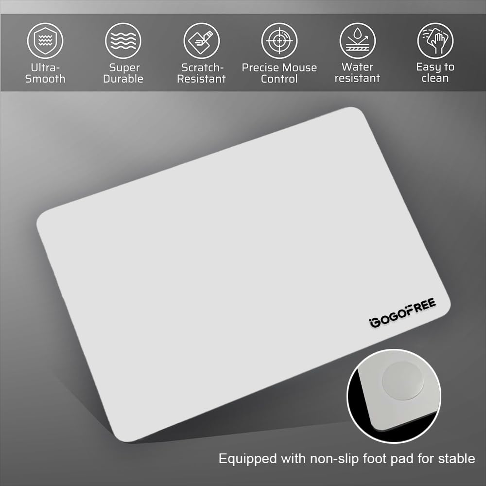 Glass Gaming Mouse Pad, Professional Esport Tempered Glass Mouse Pad Ultra-Smooth Micro-Etched