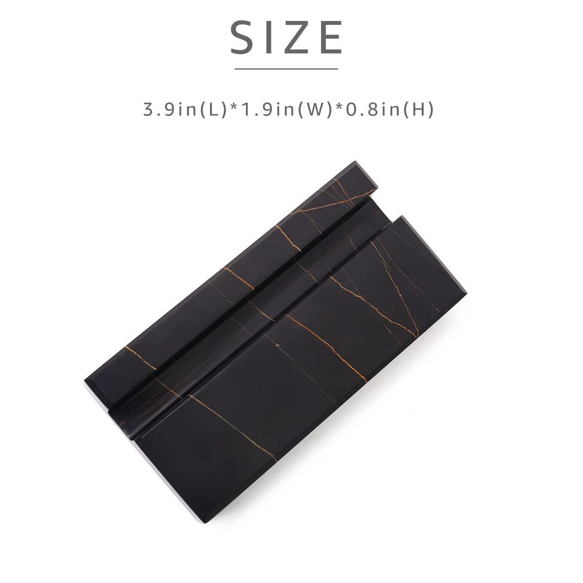JIMEI Marble Business Card Holder for Desk, 25 Business Cards Display Stand