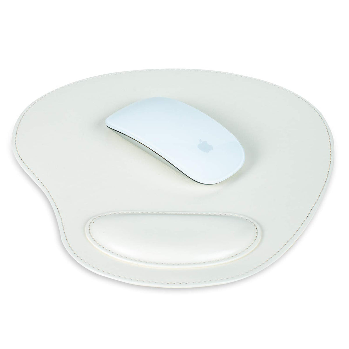 Londo PU Leather Oval Shape Non-Slip Mousepad with Wrist Rest Support, Waterproof Surface, Comfort