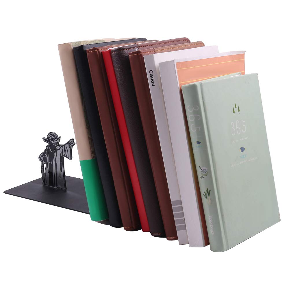 Premium Heavy-Duty Metal Bookend - Black L-Shaped Book End