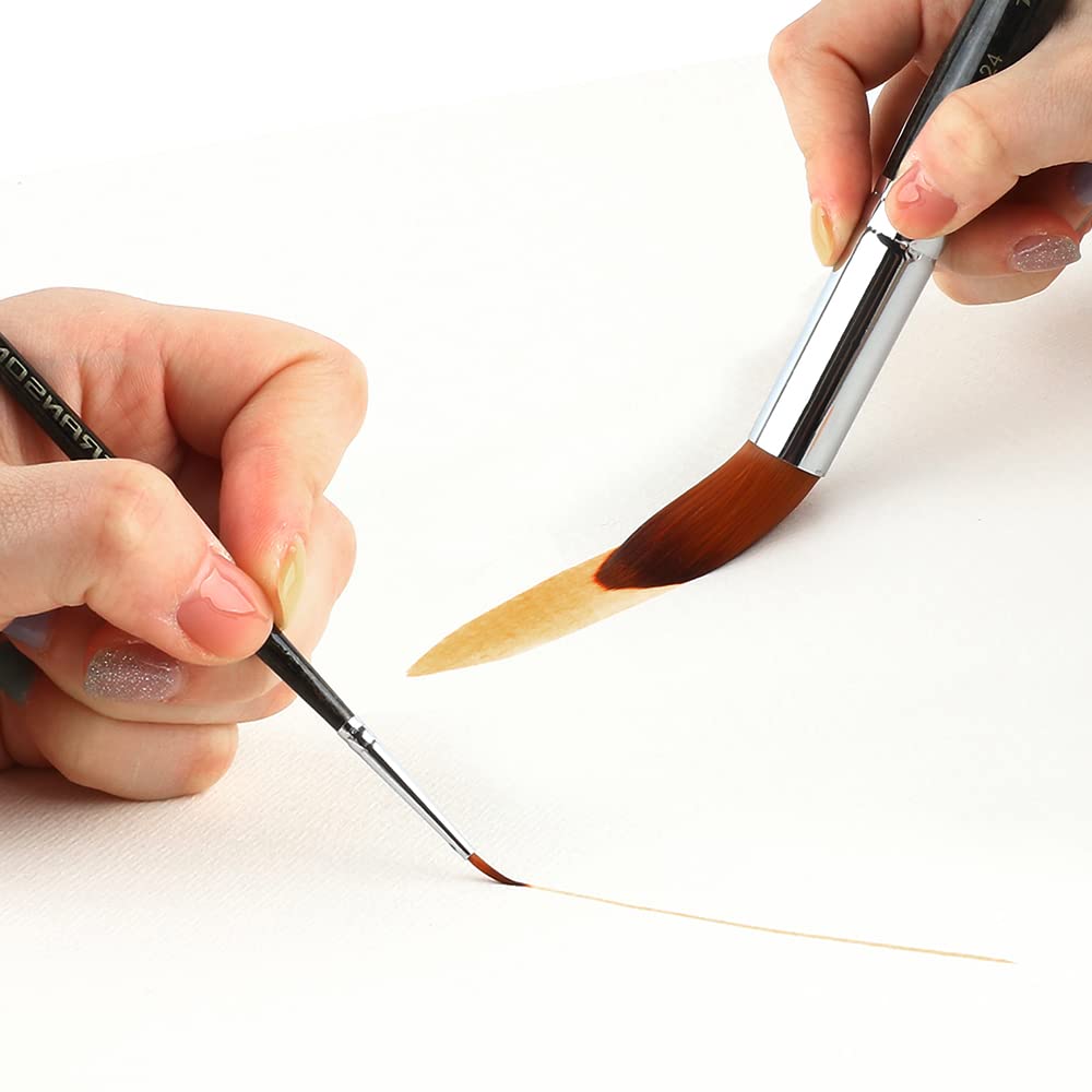Transon 13pcs Round Paint Brush Set Synthetic Bristle Complete Round Brush Set for Watercolor