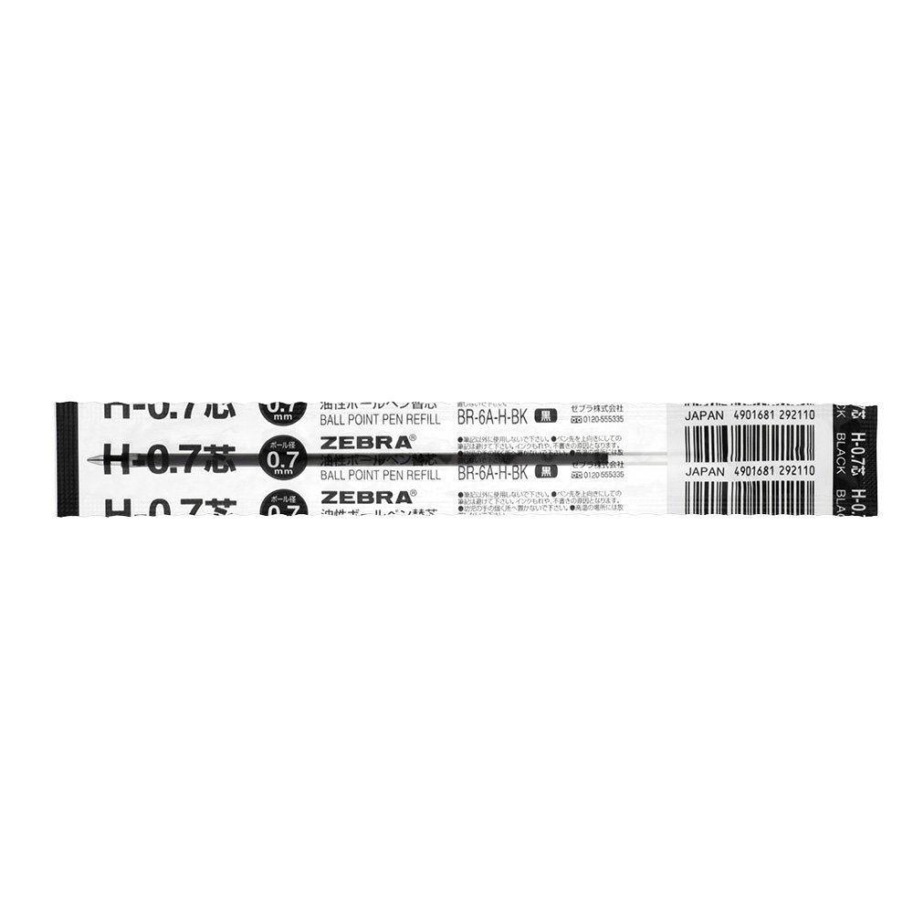 1 X Zebra oil-based ballpoint pen extra lead H-0.7mm Black (10 pieces) B-BR-6A-H-BK (japan import)
