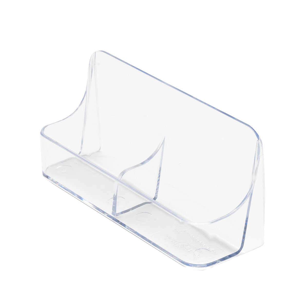 Deflecto | Clear Acrylic 2 Pocket Desktop Business Card Holder | Landscape Business Card Display