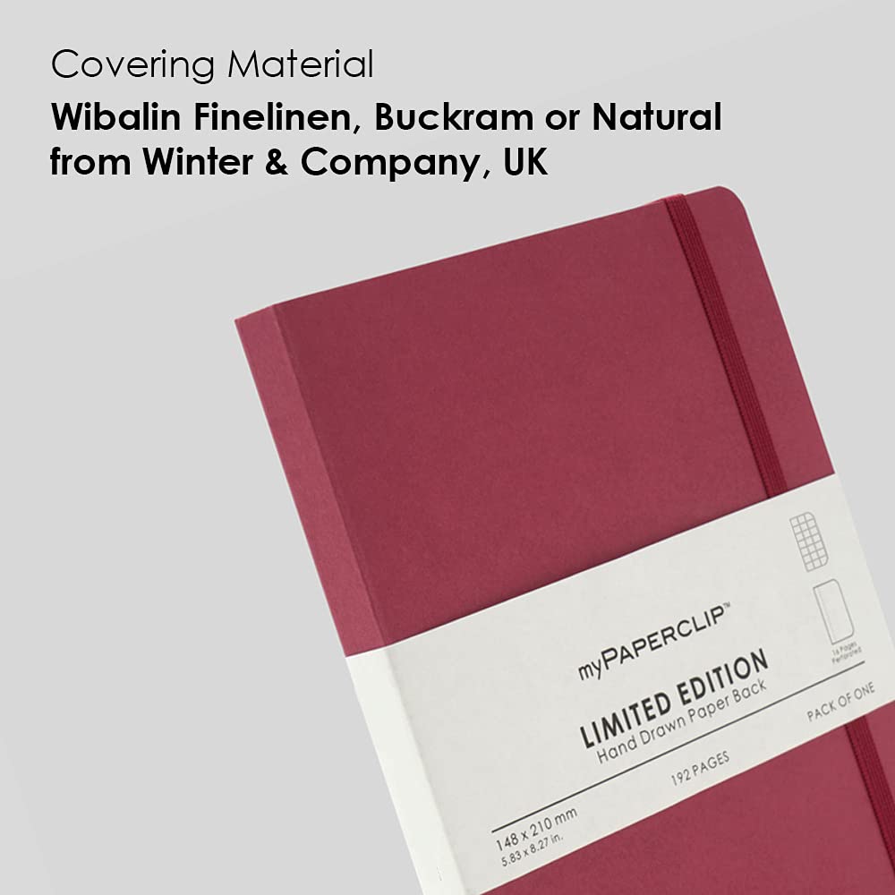 myPAPERCLIP Limited Edition A5 Checks/Square Grid Notebook | 192 Pages, 100 GSM, Soft Cover, A5