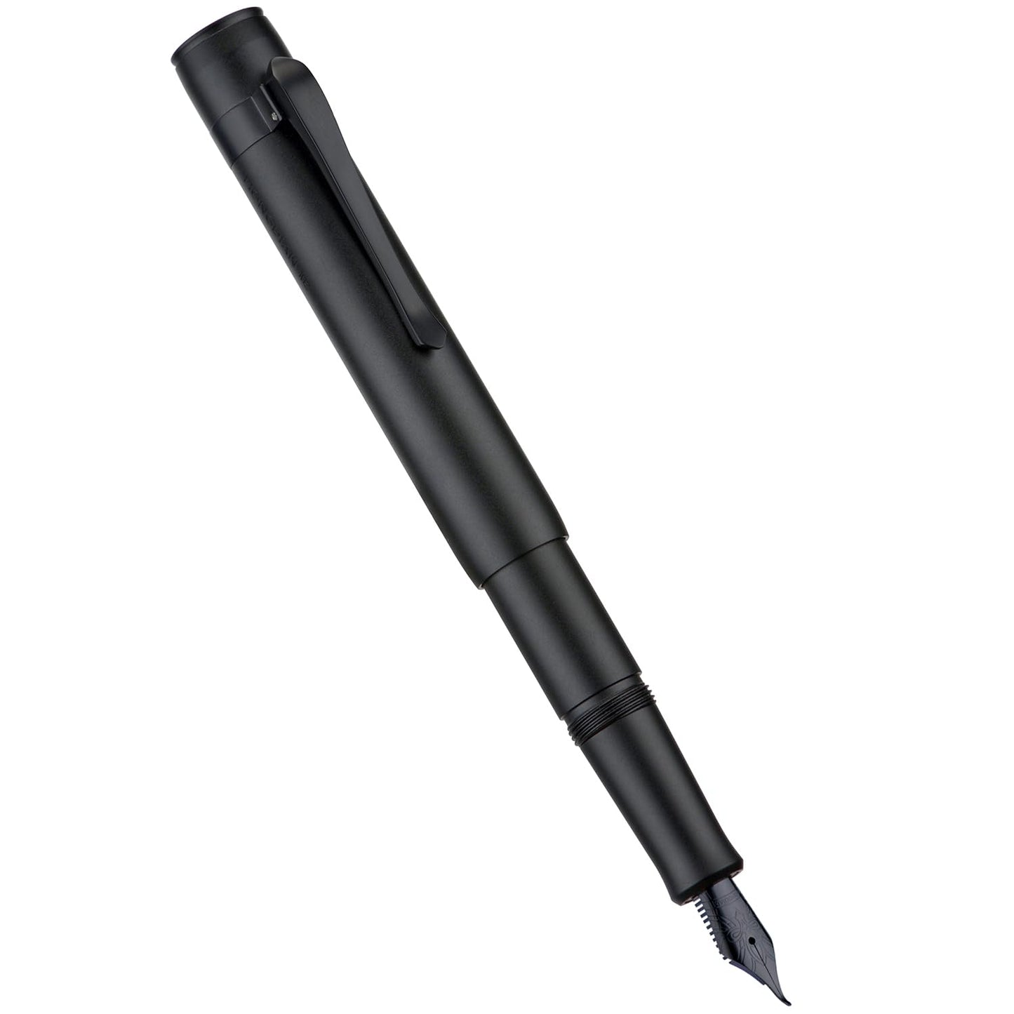 HONG DIAN M2 Mini Fountain Pen with Bent Nib, Sleek Shape Aluminium Short Pocket Travel Pen (Matte