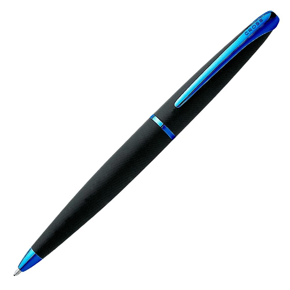 Cross ATX Refillable Special Edition Basalt black Ballpoint Pen signature blue PVD clip, finial