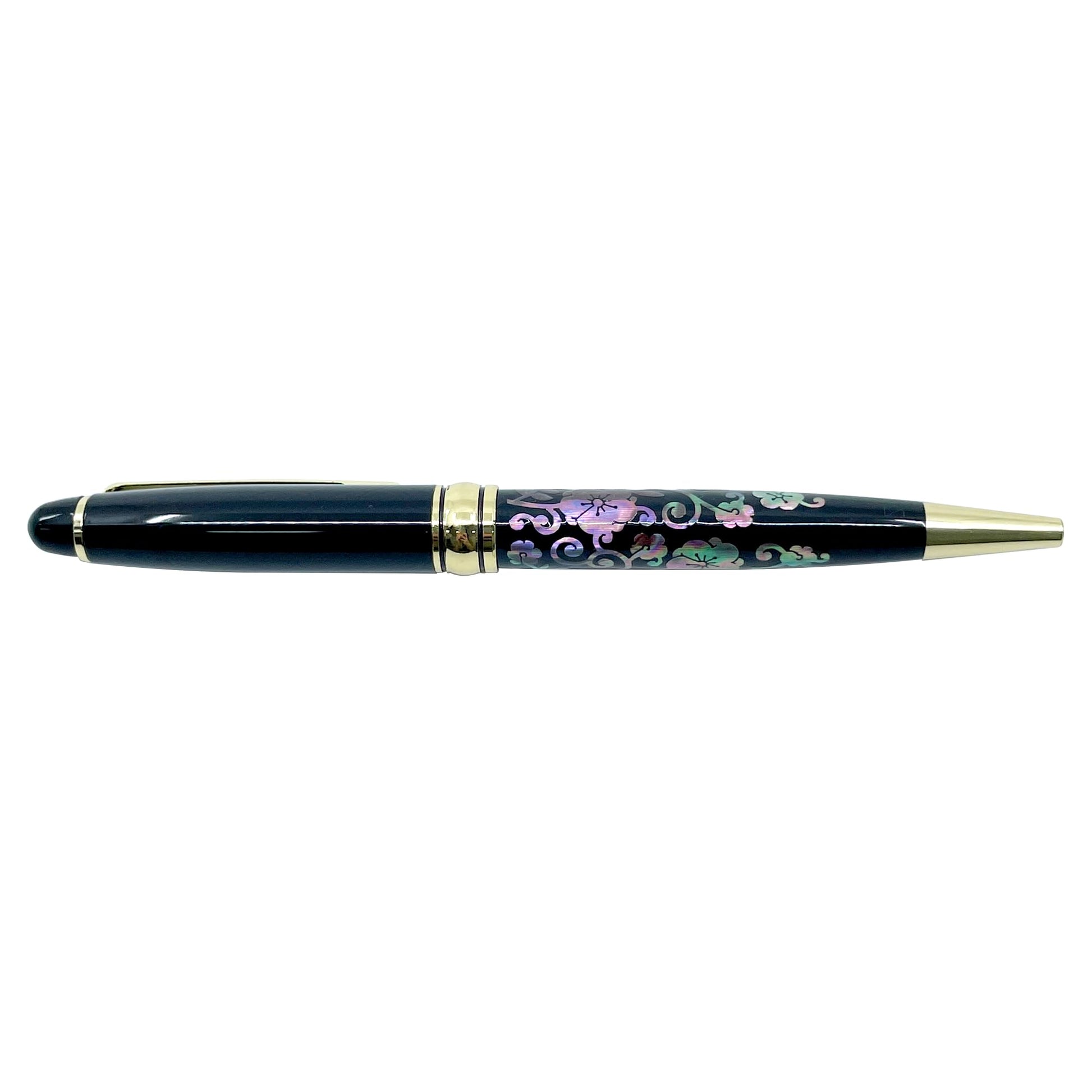 Nacreh Inlay Mother of Pearl Design Handmade Ballpoint Pen Retractable Executive Gift Deluxe