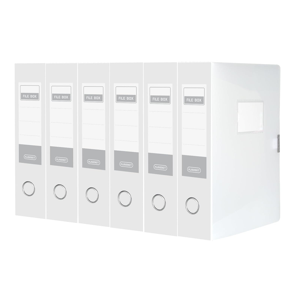 HUA JIE 6 Pack A4 Storage File Boxes Plastic Archives Cases,Transparent