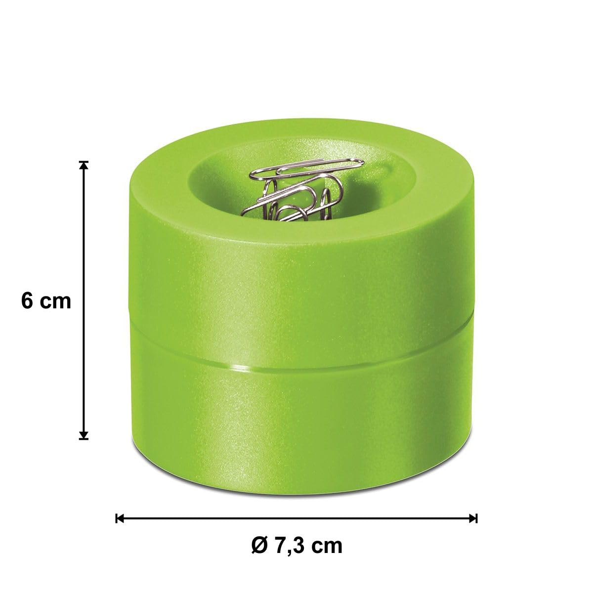 MAUL Magnetic Paperclip Holder, Ø 73mm, H66mm, Light Green